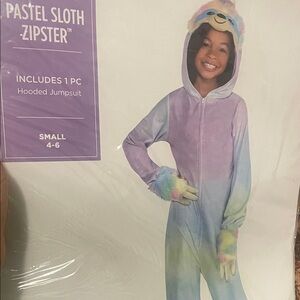 Pastel Sloth Hooded Jumpsuit